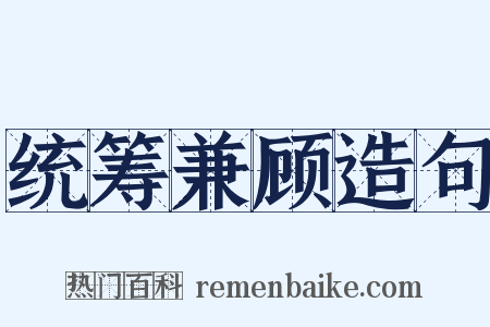 统筹兼顾造句是什么意思的图片
